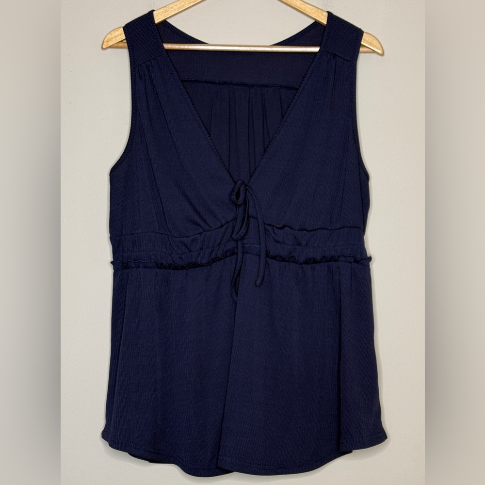 Navy Sleeveless SHEIN Curve Top